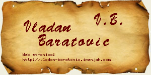 Vladan Baratović vizit kartica